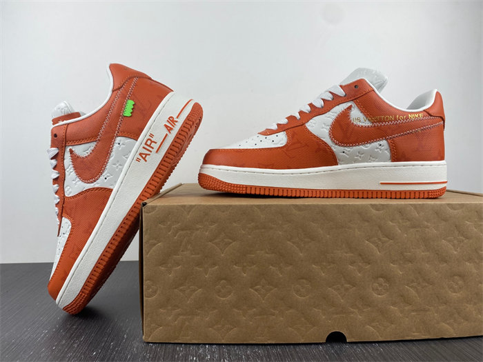 Luis Vitton Nike Air Force 1 Low By Virgil Abloh White Orange