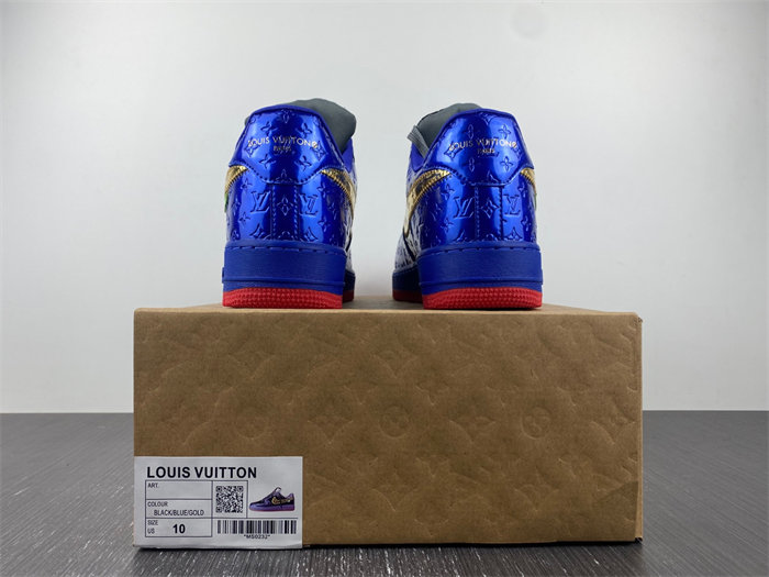 Luis Vitton Nike Air Force 1 Low By Royal blue Black Gold Red