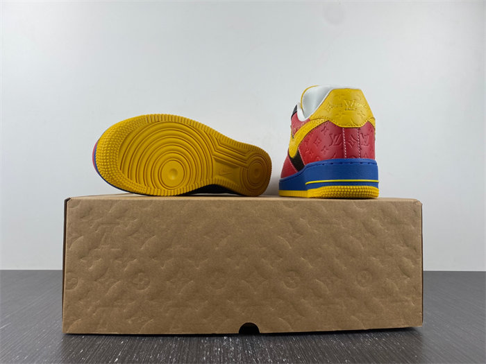 Nike Air Force 1 Luis Vitton Red and Yellow